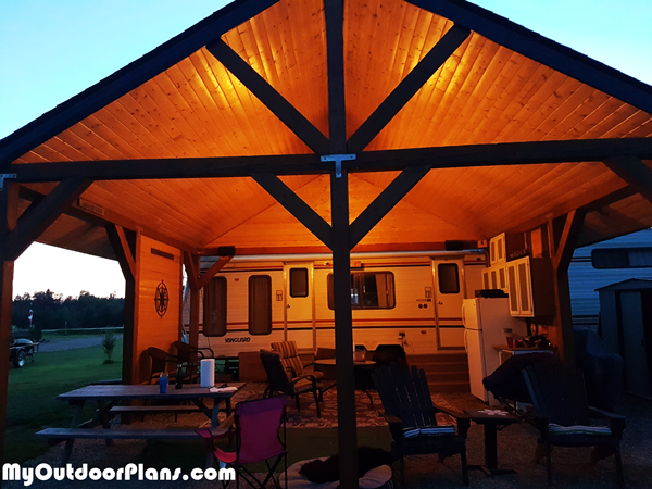 20x20 picnic shelter - diy project myoutdoorplans free