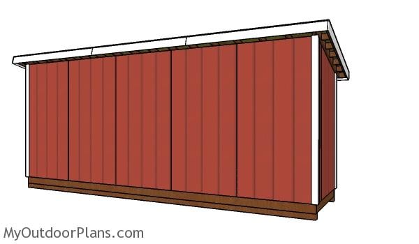 5x20 Shed Plans - back view