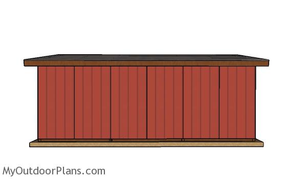 8x24 Run in shed plans - Back view