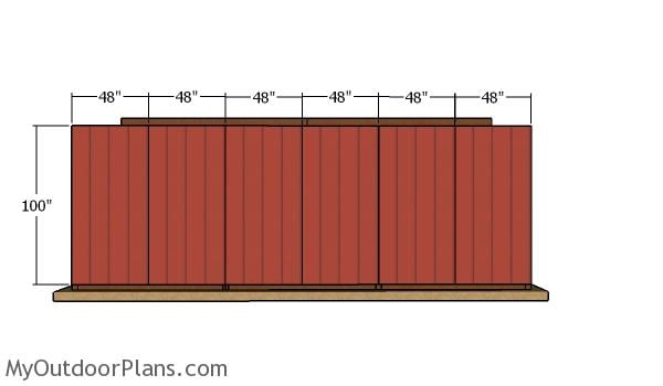 Back wall siding sheets - 8x24 run in shed