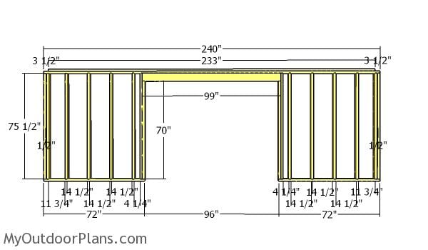 Front wall frame - 5x20 shed