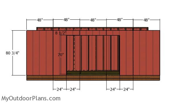 Front wall siding sheets - 5x20 shed