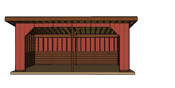 10x24 run in shed plans - Front view