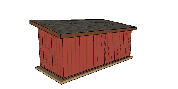 10x24 run in shed plans - back view