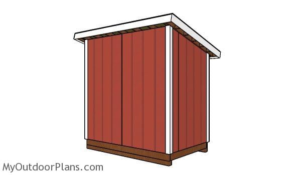 5x8 Lean to shed plans - back view