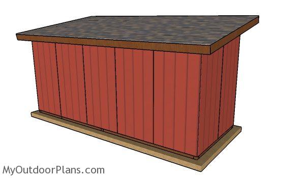 8x20 Run in shed plans - back view
