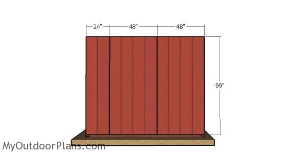 Back wall siding - 10x10 run in shed