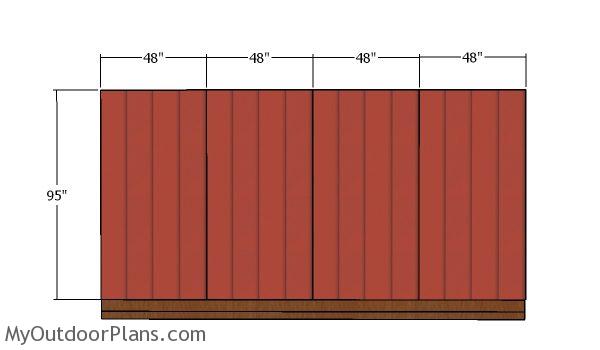 Back wall siding sheets - 5x16 lean to