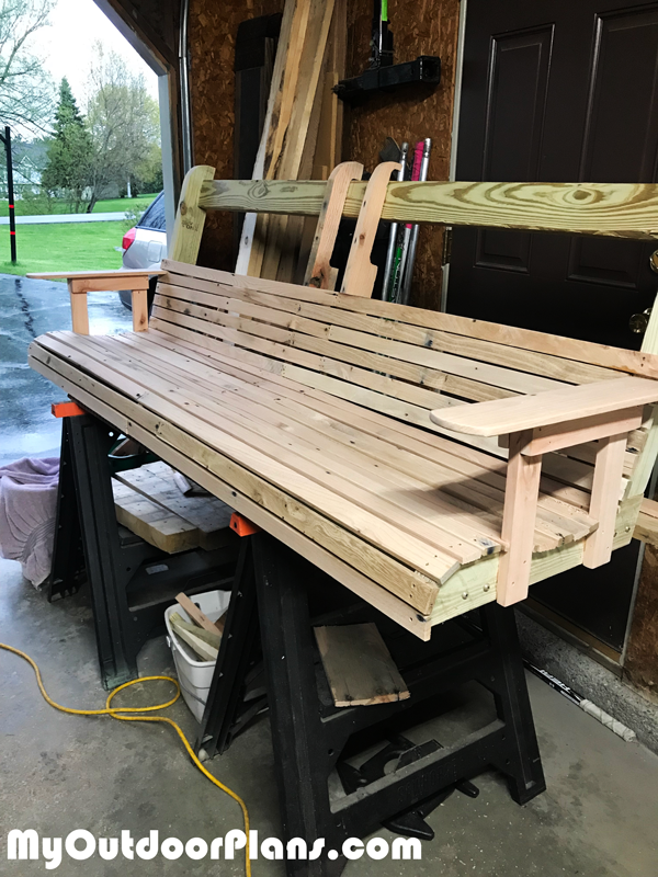 Fitting-the-seat-slats---porch-swing