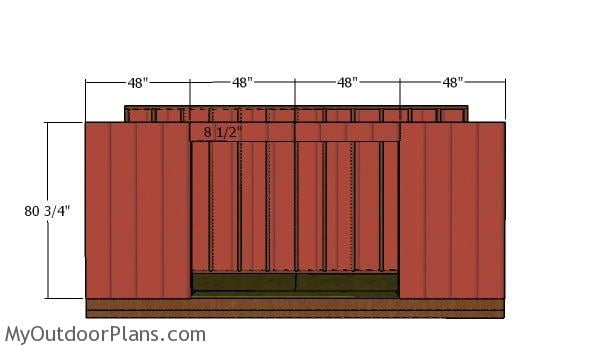 Front wall siding panels - 5x16 shed