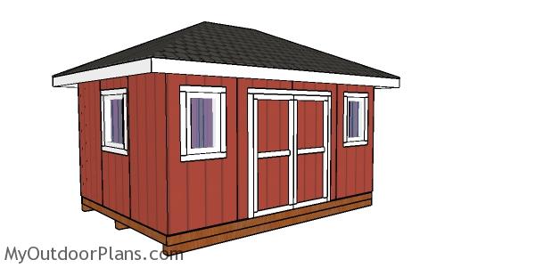 12x16 Shed with Hip Roof Plans