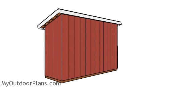 4x12 Lean to Shed Plans - back view