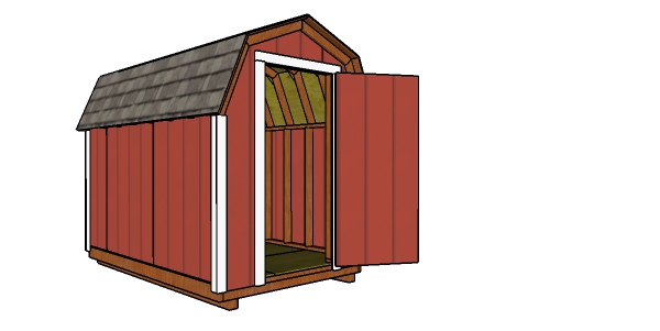 6x10 Gambrel Shed Plans - Front view