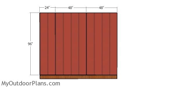 Back wall siding sheets - 10x10 hip shed