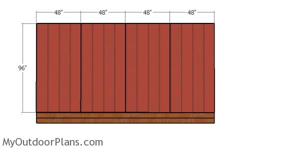 Back wall siding sheets - 12x16 shed