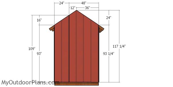 Back wall siding sheets -6x4 shed