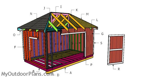 Building a 10x16 shed with a hip roof