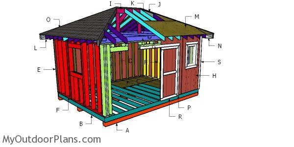 12x16 Hip Roof Shed Plans | MyOutdoorPlans | Free ...