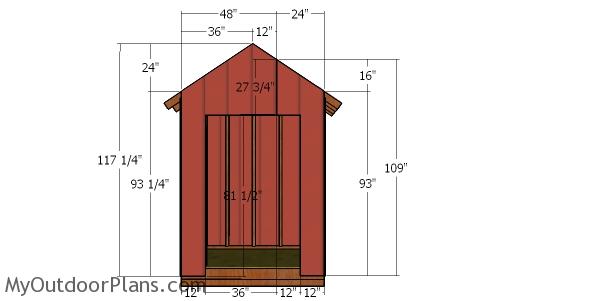 Front wall sheets - 6x4 gable shed