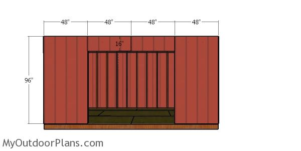 Front wall siding sheets - 10x16 shed