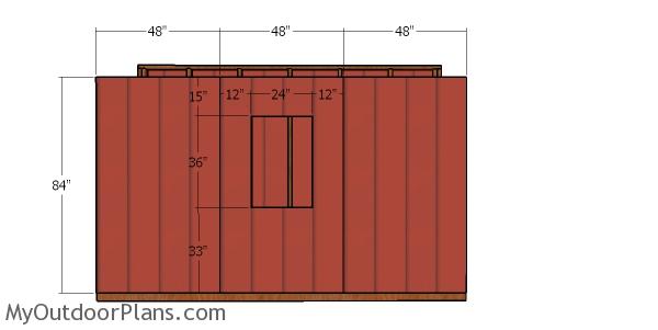 Side wall with siding - 4x12 shed