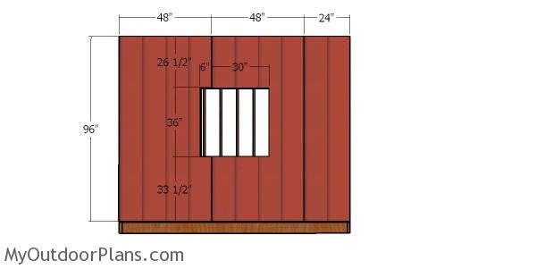 Side wall with window siding sheets - 10x16 shed