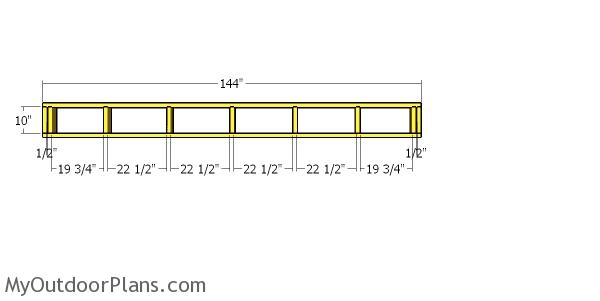 Top back wall frame - 4x12 shed