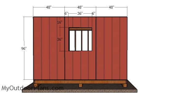 Side wall siding sheets - 12x12 shed with hip roof