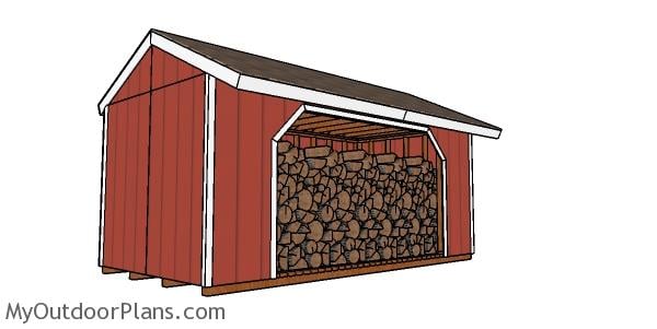 8x16 Firewood Shed Plans