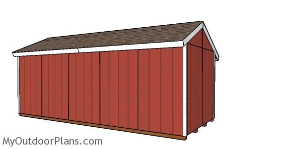 8x20 Firewood Shed - Back View