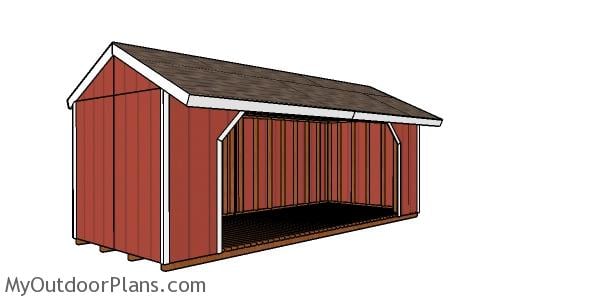 8x20 Firewood Shed Plans