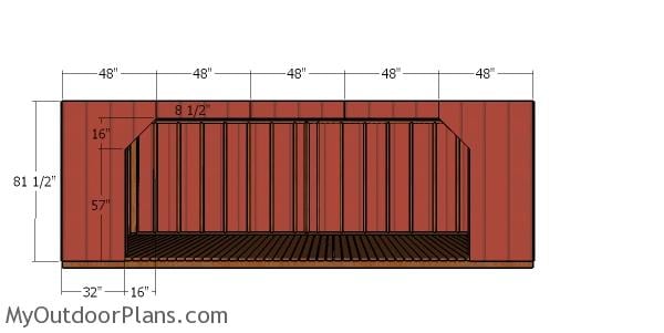 8x20 Firewood Shed - front wall panels