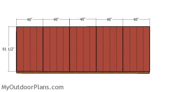 Back wall siding sheets - 8x20 firewood shed
