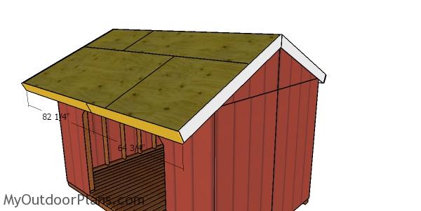 Front and back roof trims - 8x12 shed for wood