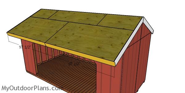 Front and back roof trims - 8x16 firewood shed