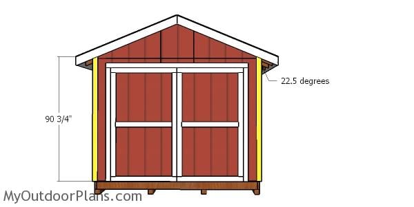 Front and back wall trims - 10x24 storage shed