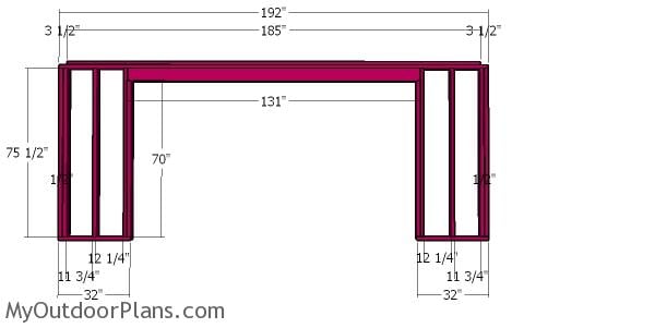 Front wall frame - 8x16 wood shed plans