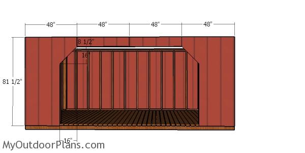 Front wall panels - 8x16 firewood shed plans