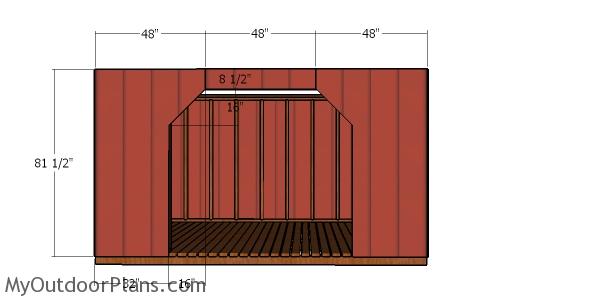 Front wall siding - 8x12 firewood shed