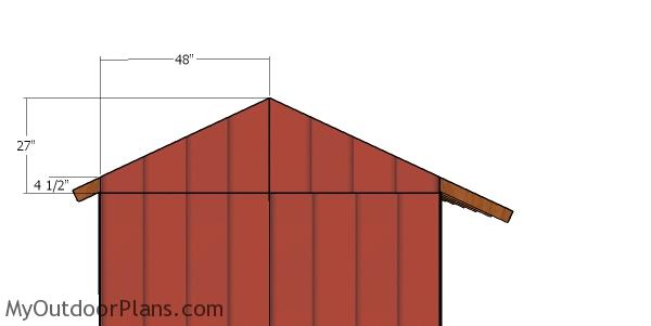 Gable end panels - 8x16 wood shed