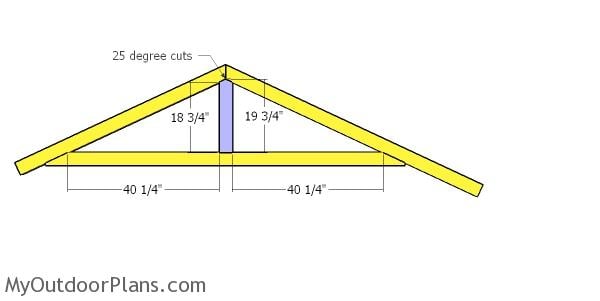 Middle truss support - 8x16 wood shed