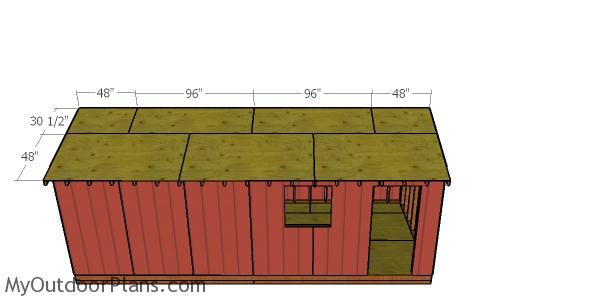 Roof sheets - 10x24 garden shed with gable roof