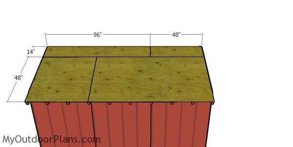 Roof sheets - 8x12 firewood shed