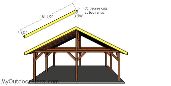 Roof trims - front and back - 24x24 pavilion