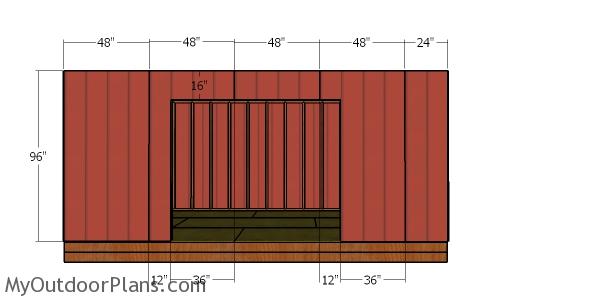 Front wall siding sheets - 12x18 shed