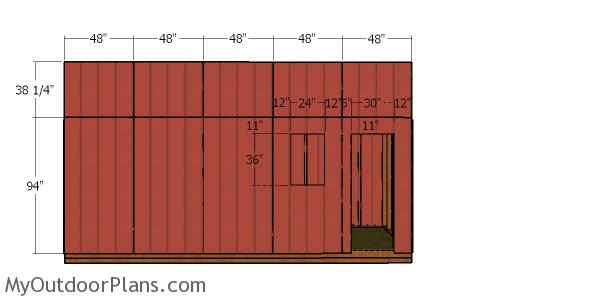 Side tall wall siding sheets - 8x20 shed