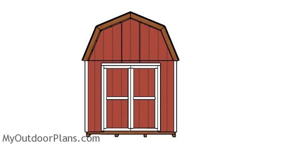 10x24 Gambrel Shed - Front view