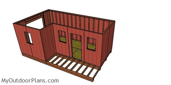 12x20 Barn Shed with Porch - base