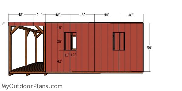 12x22 Barn Cabin Plans - side panels