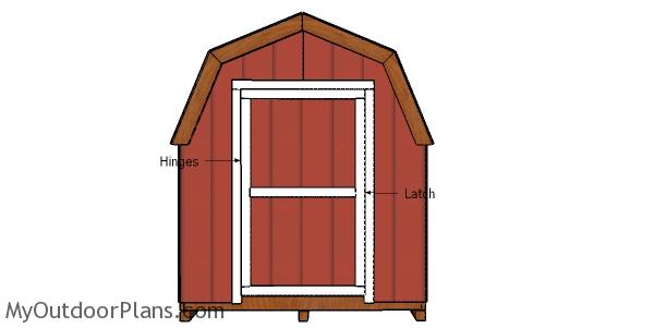Fitting the door to the 8x20 gambrel shed